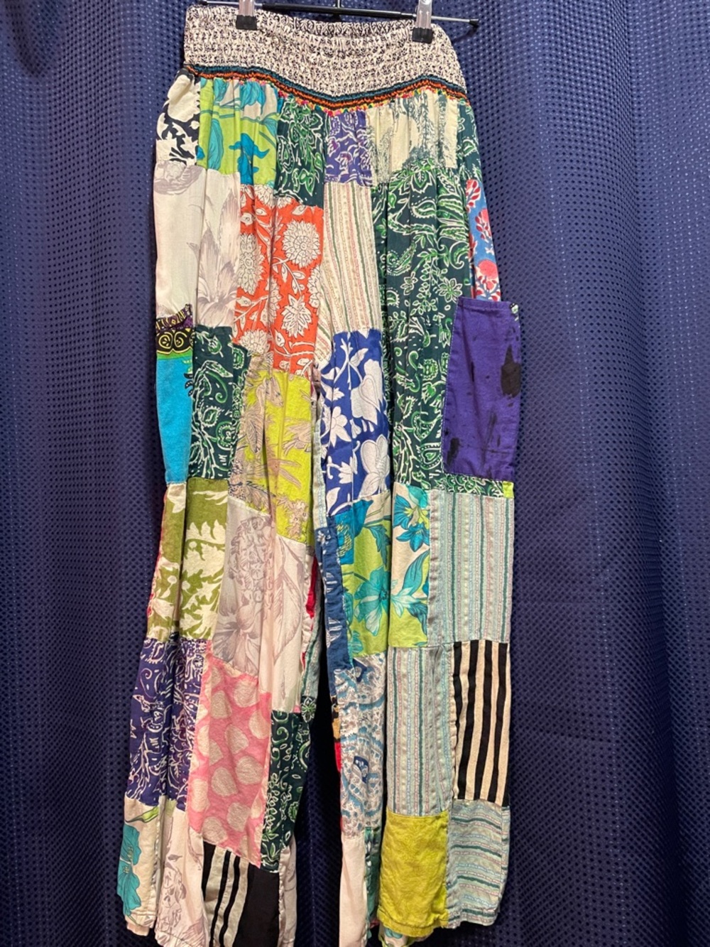 Boho Patchwork Wide Leg Pants in Multicolor